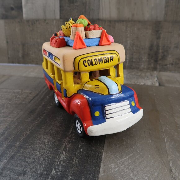 Columbia Folk Art Clay Pottery Chiva Bus Arts & Crafts Ceramic Columbian - Picture 1 of 9